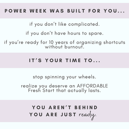 Fresh Start Power Week